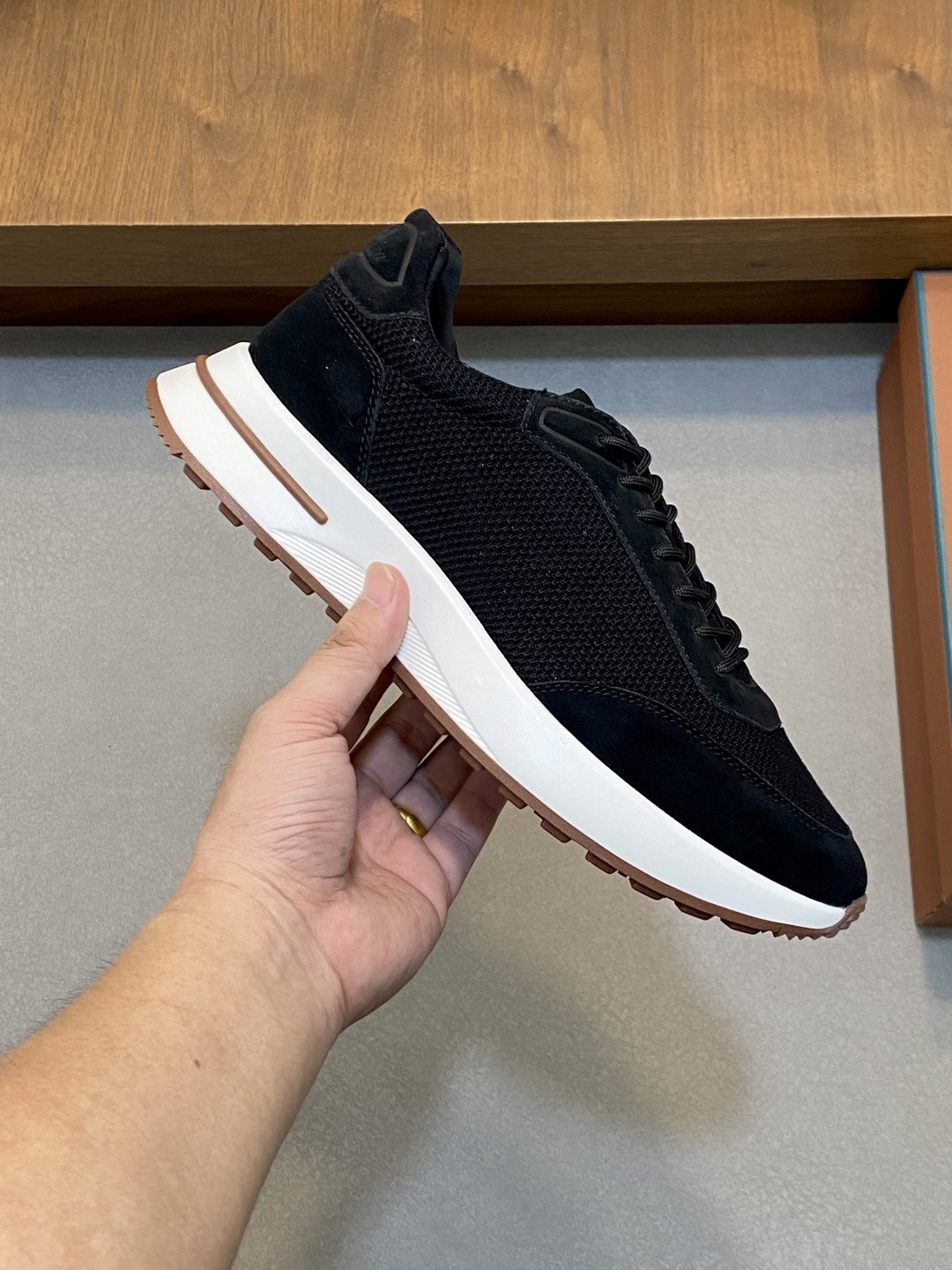 Loro Piana Men's Lace-Up Sneakers — front