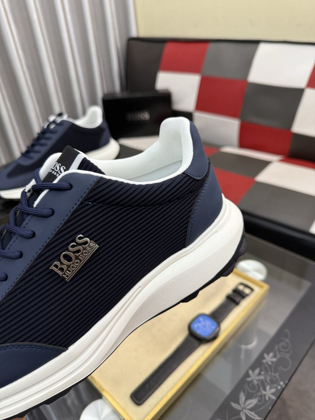 BOSS Knit-Look Low-Top Sneakers — detail
