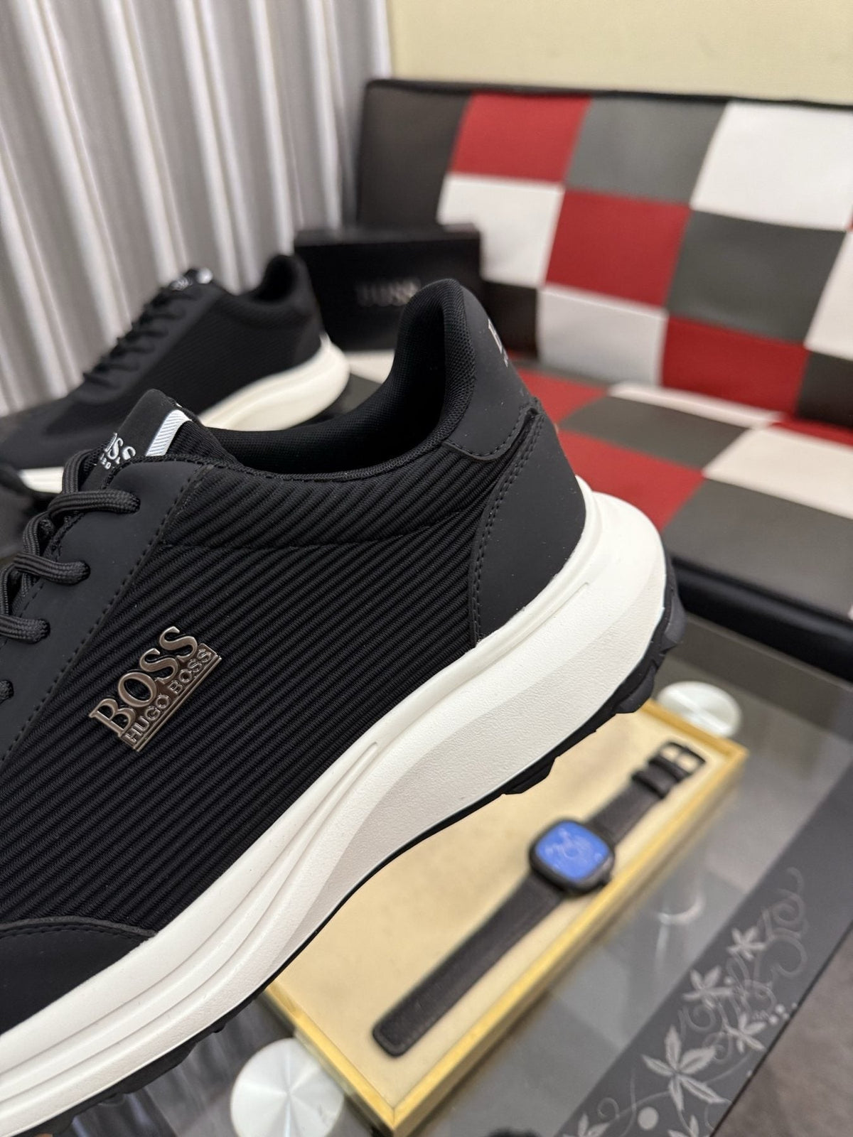 BOSS Knit-Look Low-Top Sneakers — detail