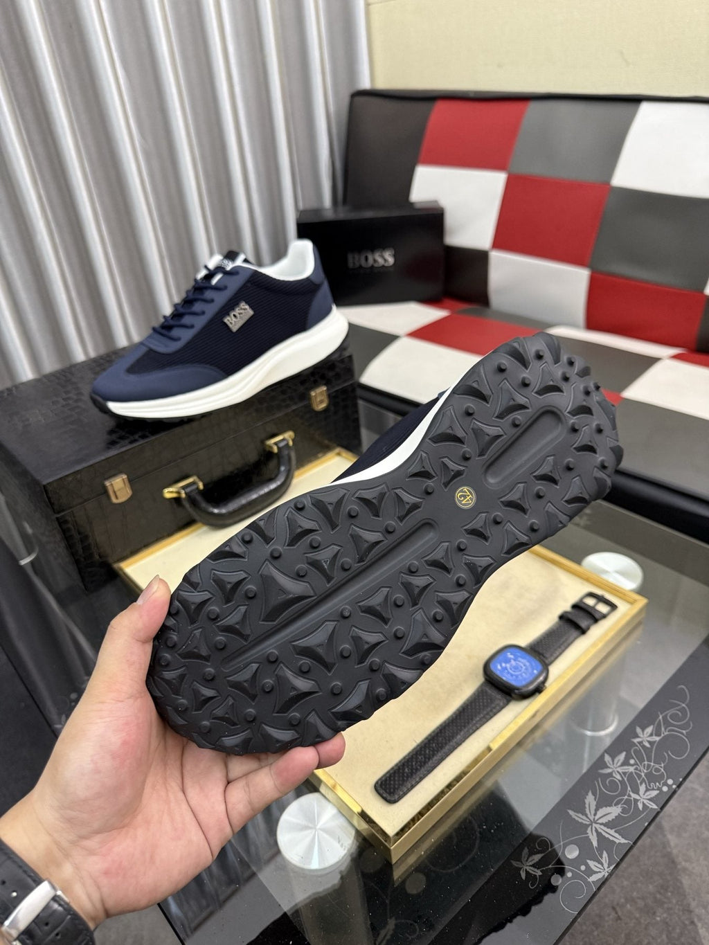 BOSS Knit-Look Low-Top Sneakers — detail