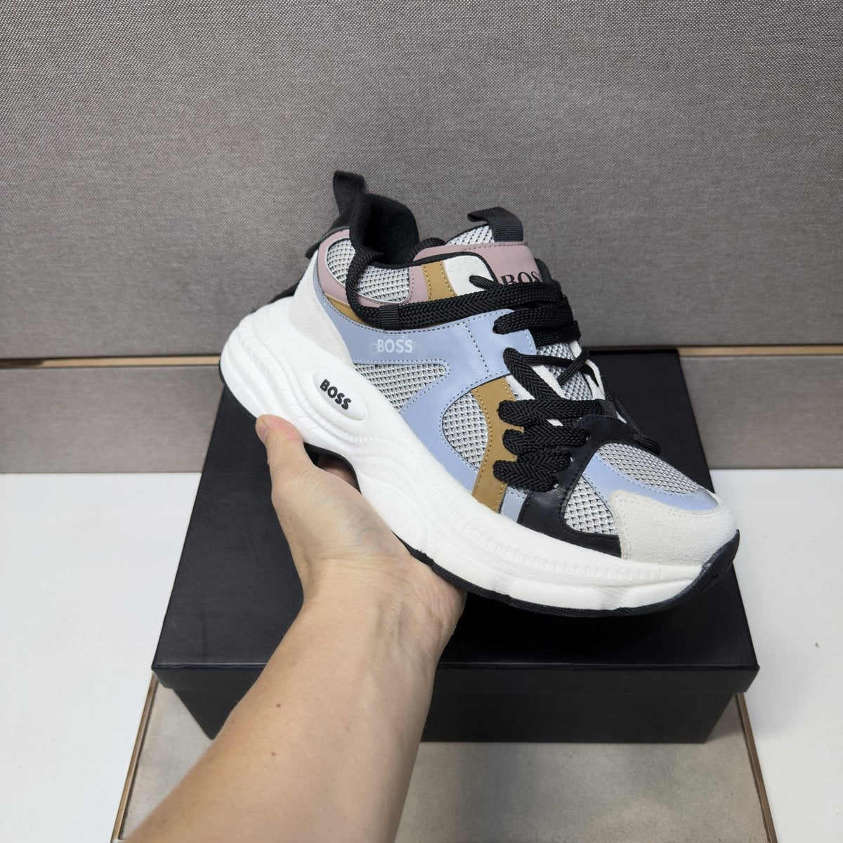 BOSS Mesh Panel Low-Top Sneakers — model