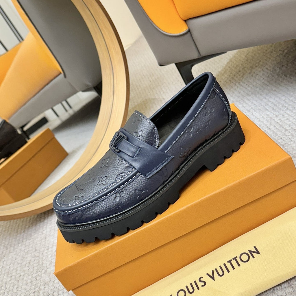 Louis Vuitton Embossed Lug Sole Loafers — side