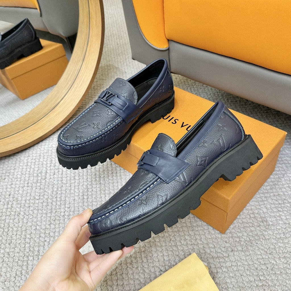 Louis Vuitton Embossed Lug Sole Loafers — side