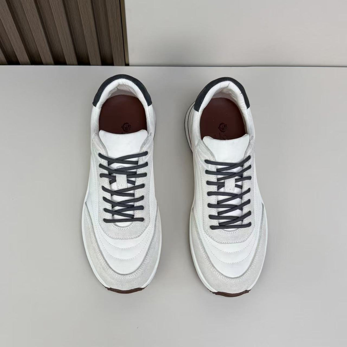 Loro Piana Contrast Lace-Up Sneakers — front