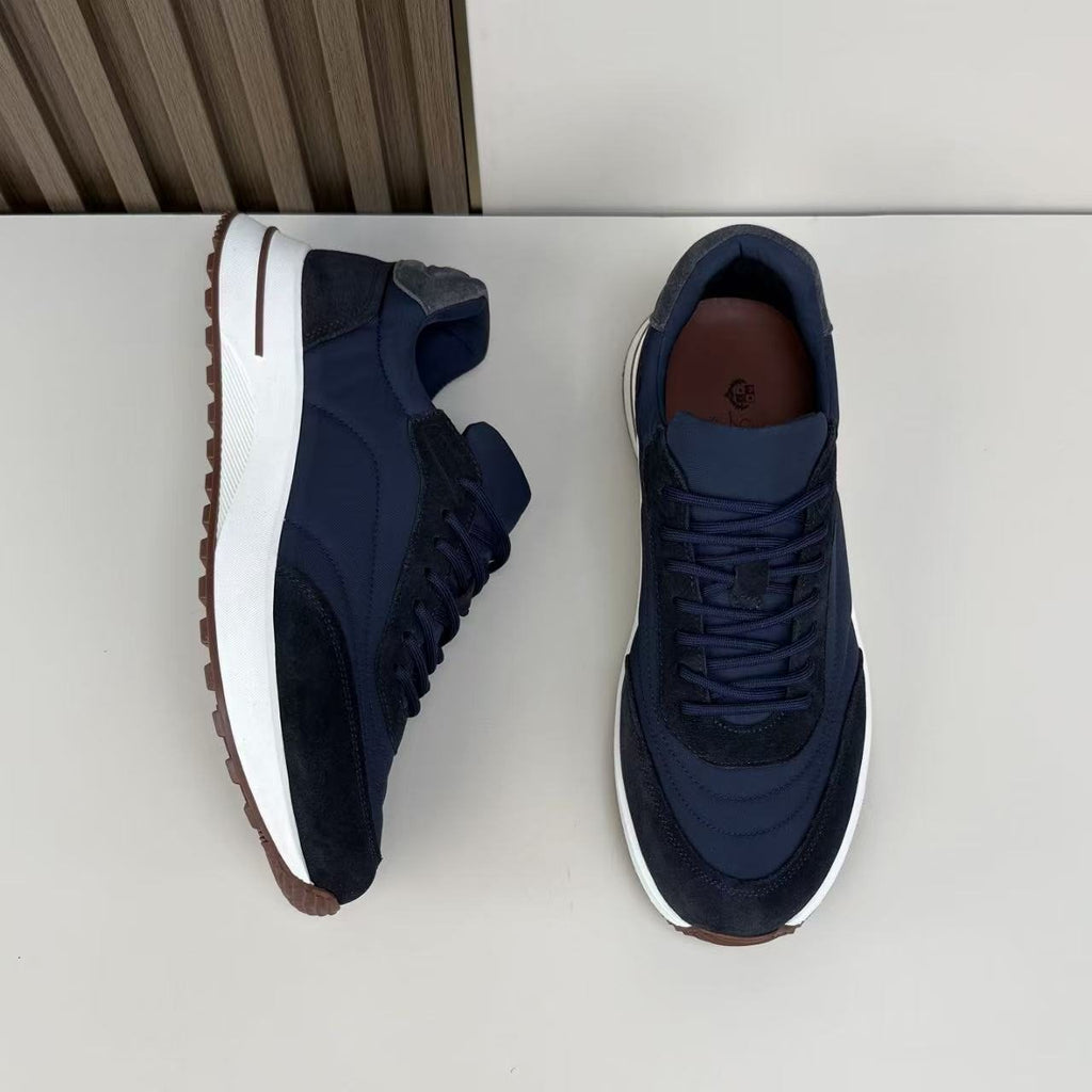 Loro Piana Contrast Lace-Up Sneakers — side
