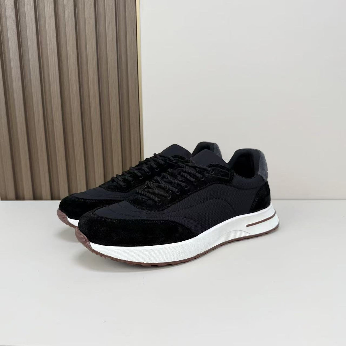 Loro Piana Contrast Lace-Up Sneakers — front