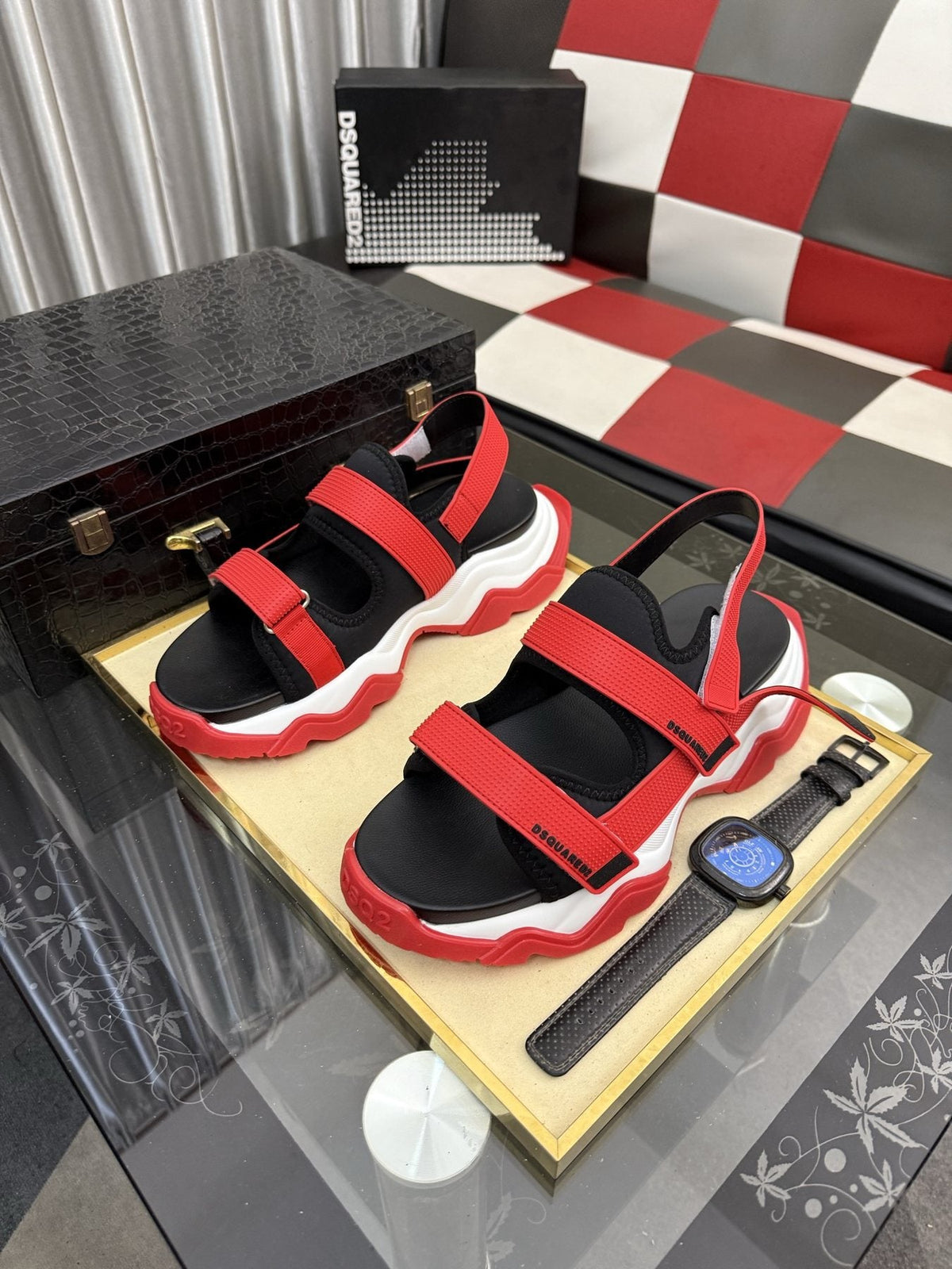 DSQUARED2 Color-Block Sport Sandals — front
