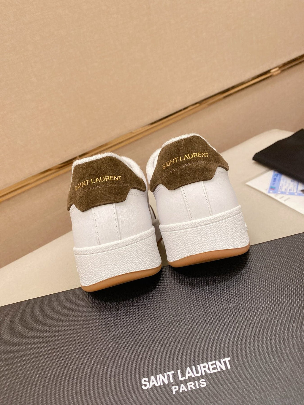 Saint Laurent Perforated Low-Top Sneakers — back