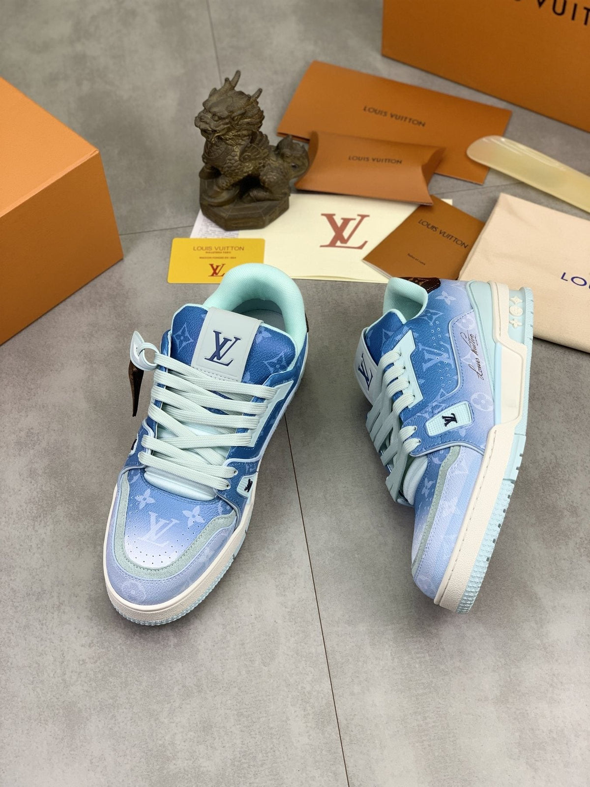 Louis Vuitton Blue Low-Top Sneakers — front
