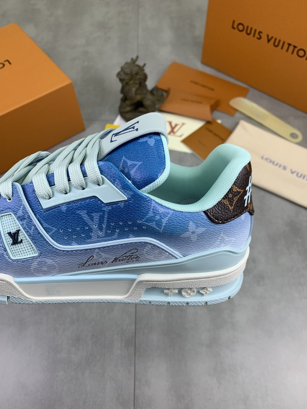 Louis Vuitton Blue Low-Top Sneakers — side