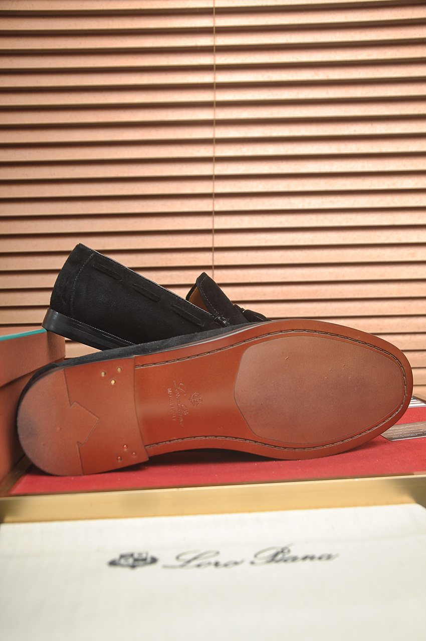 Loro Piana Suede Tassel Loafers — detail