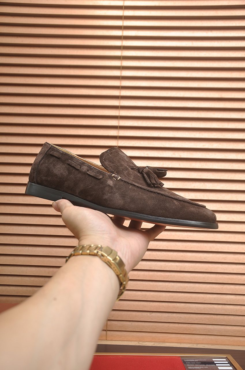Loro Piana Suede Tassel Loafers — side