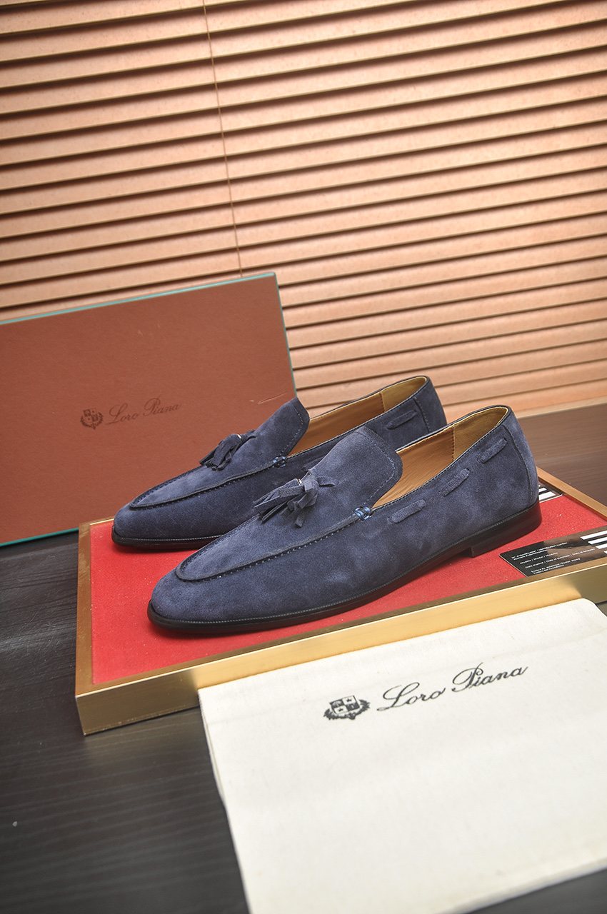 Loro Piana Suede Tassel Loafers — front