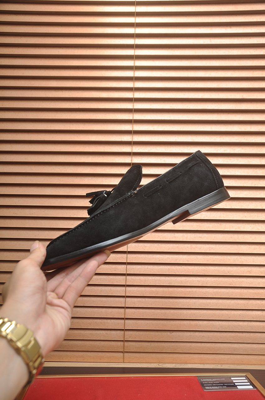 Loro Piana Suede Tassel Loafers — front