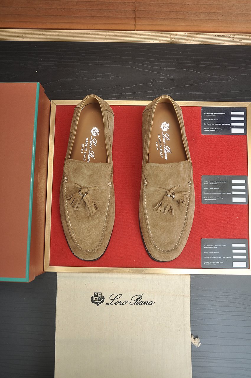 Loro Piana Suede Tassel Loafers — front