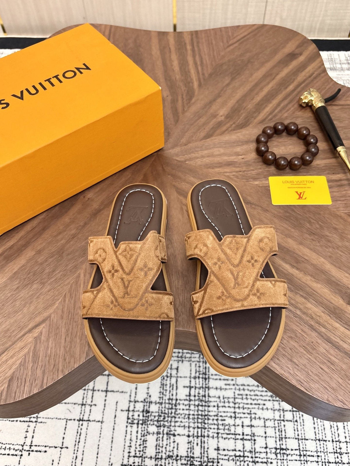 Louis Vuitton Monogram Slide Sandals — hero