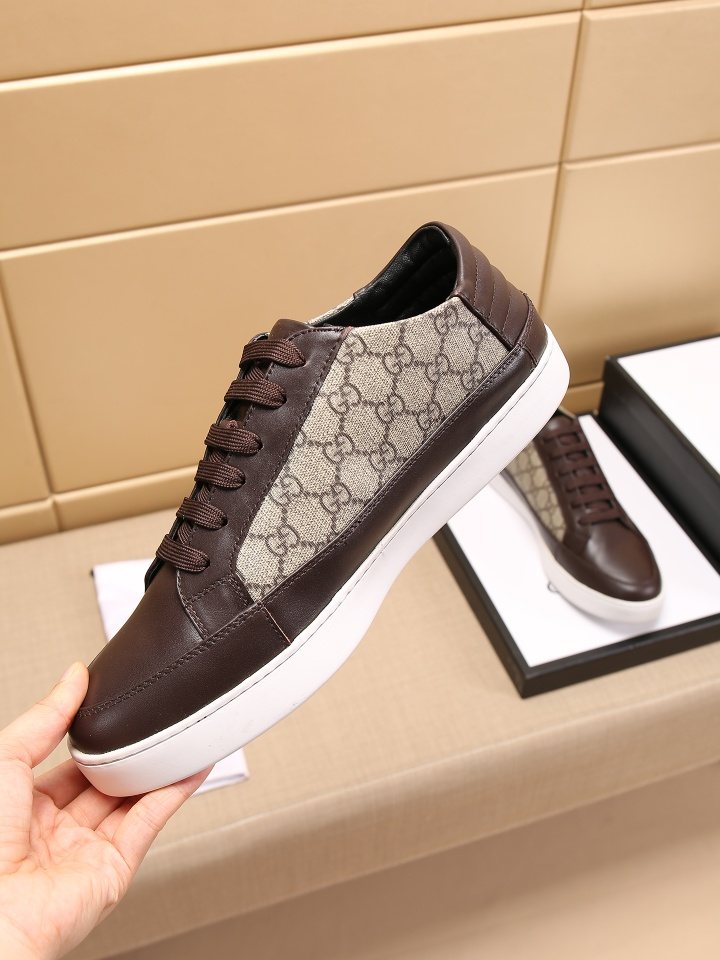 Gucci Monogram Panel Low-Top Sneakers — model