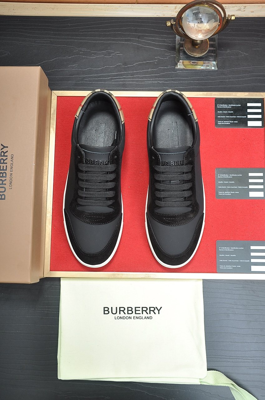 Burberry Check Heel Tab Low-Top Sneakers — hero
