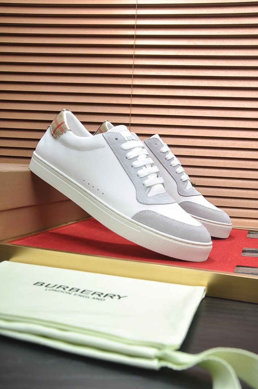 Burberry Check Heel Tab Low-Top Sneakers — side