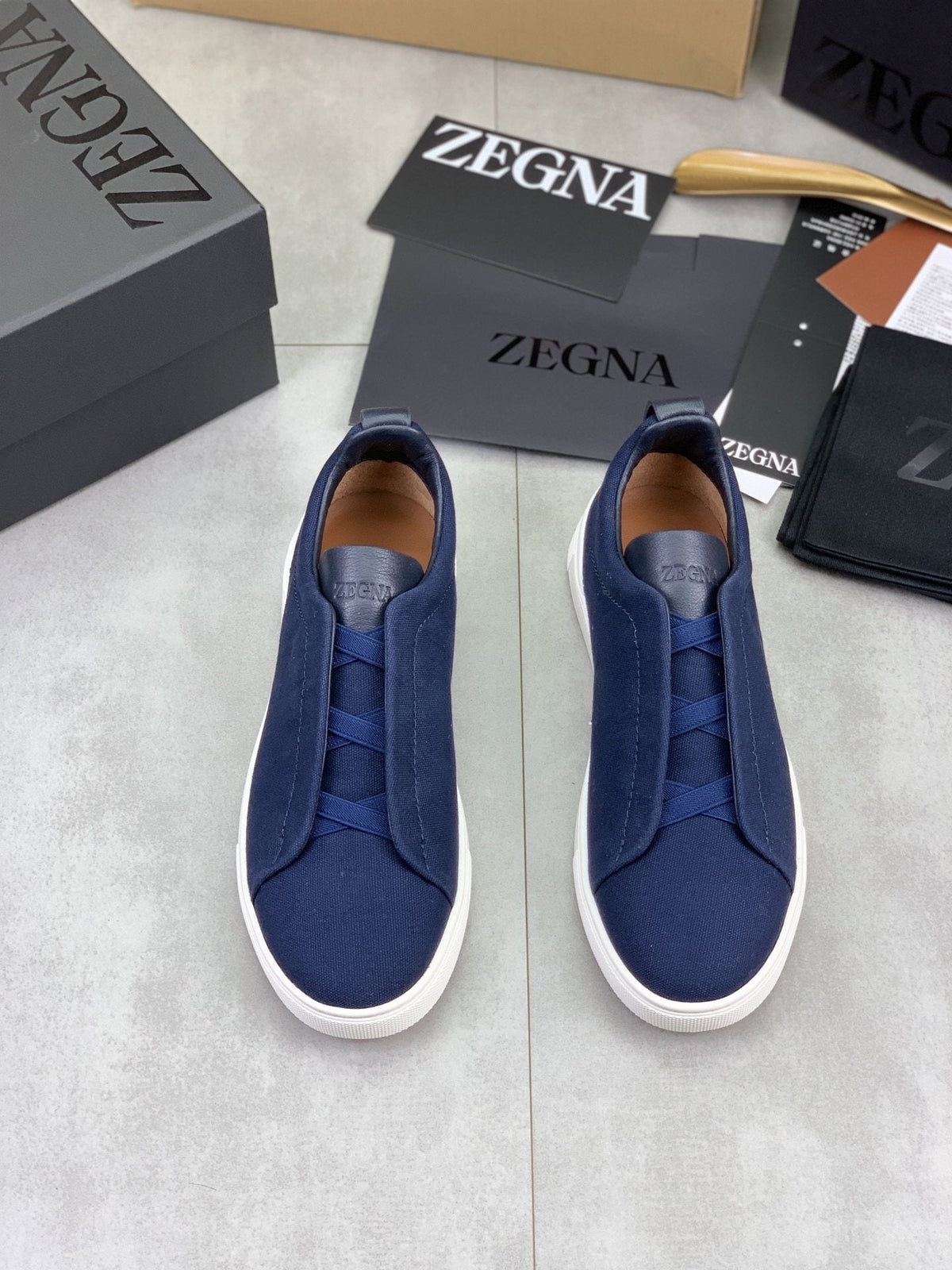 Zegna Triple Stitch Slip-On Sneakers — hero