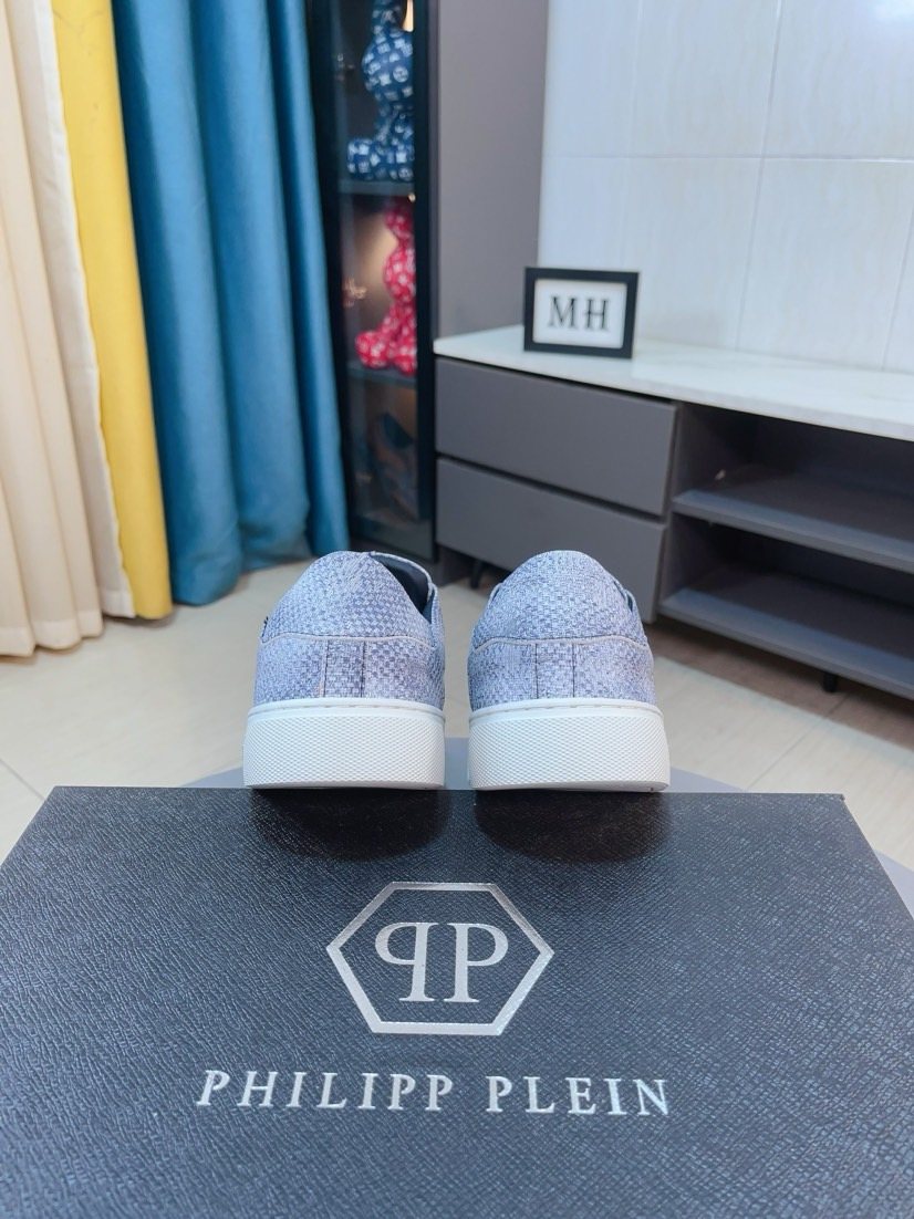 PHILIPP PLEIN Textured Low-Top Sneakers — side