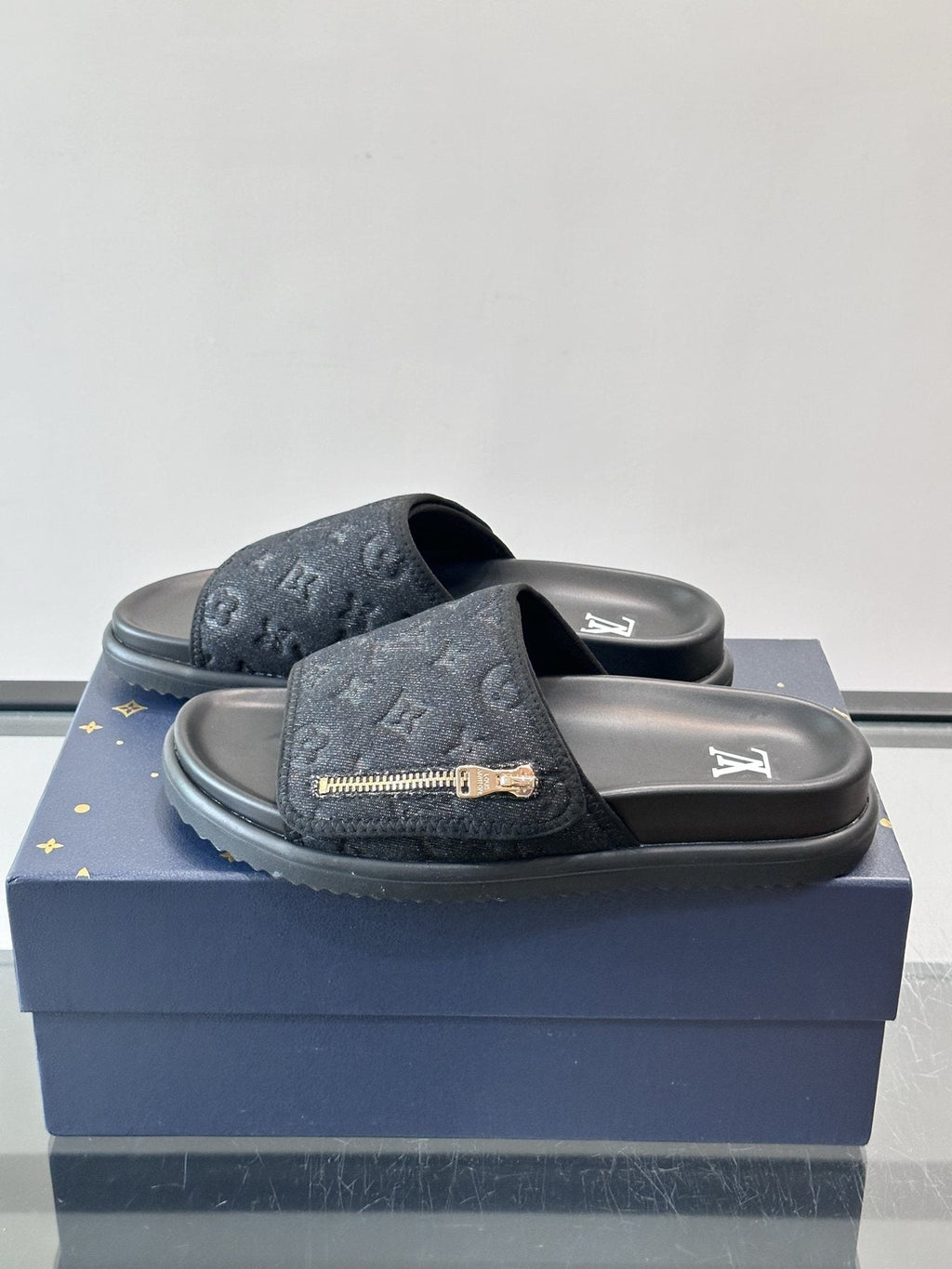 Louis Vuitton Embossed Strap Slide Sandals — side