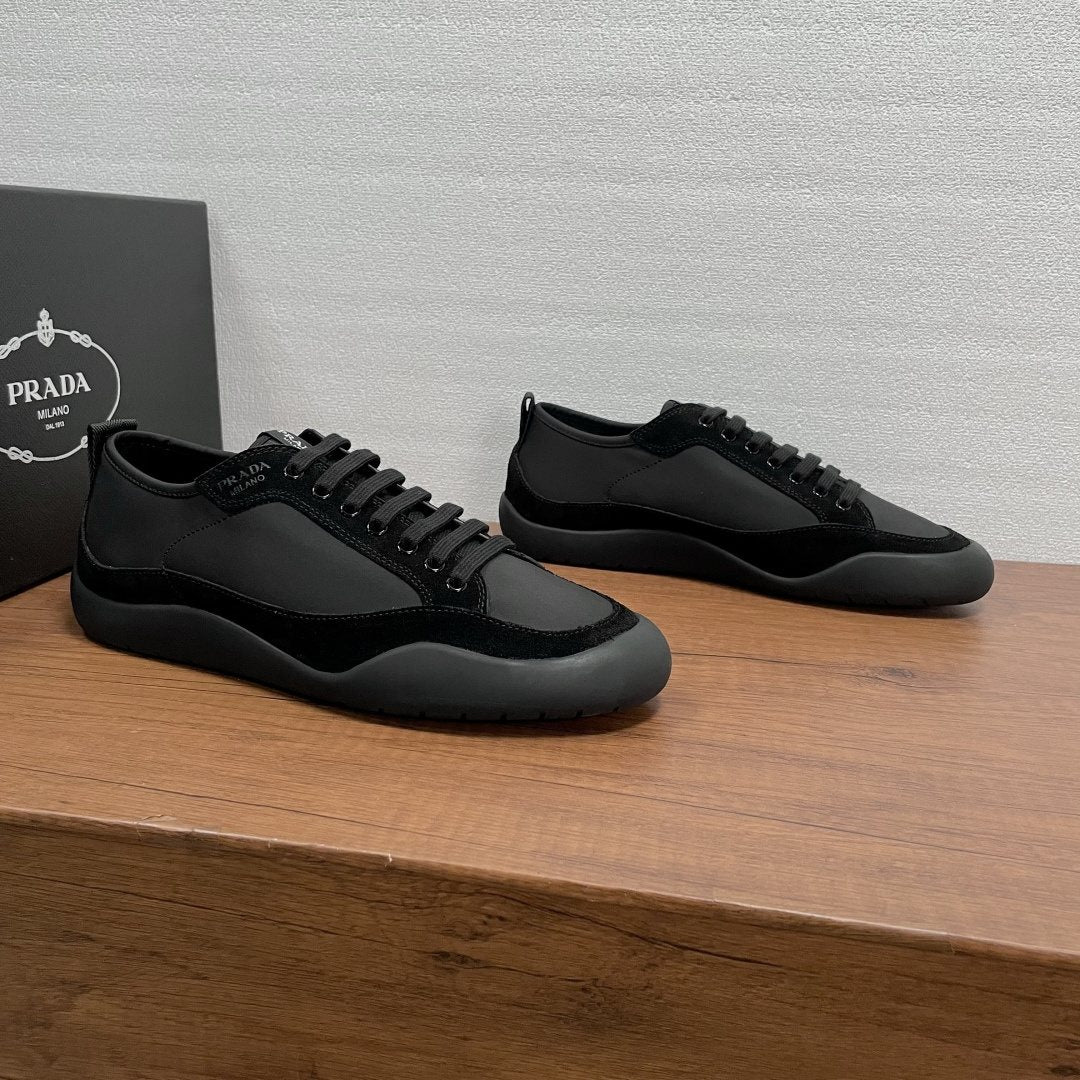 Prada Speedrock Nylon and Suede Sneakers — side