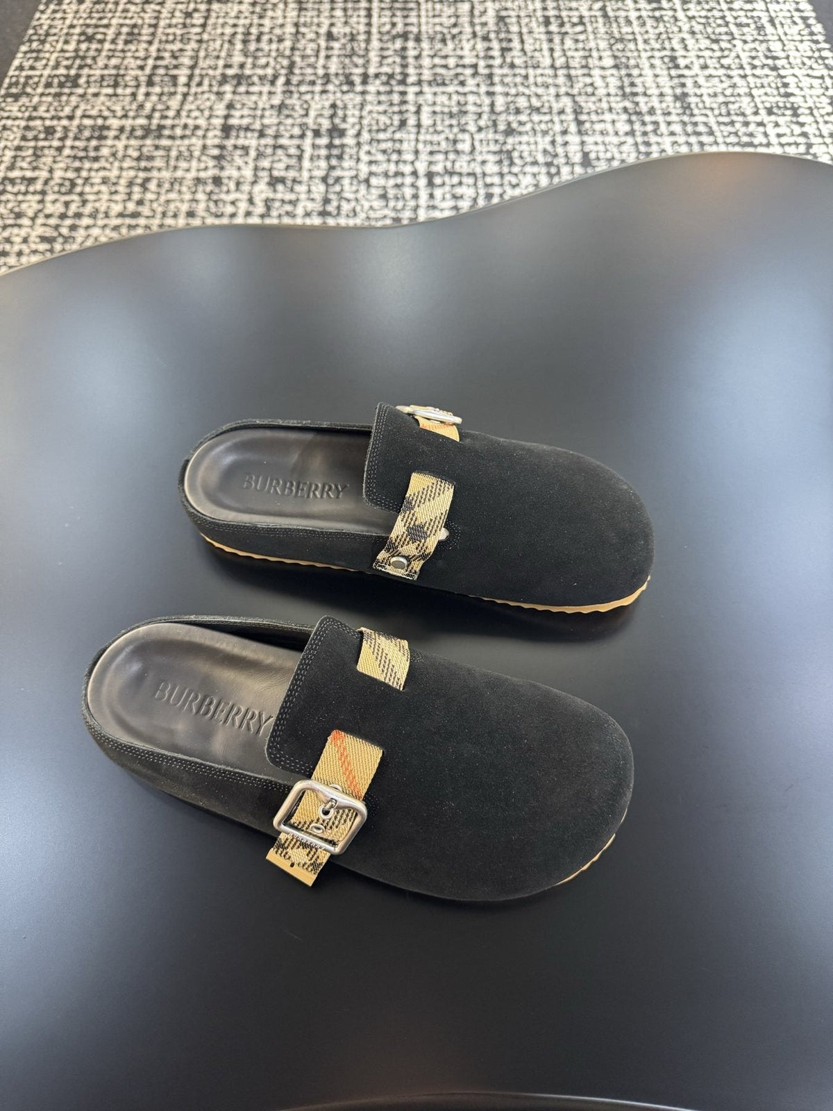 Burberry Men's Adjustable Buckle Slide Sandals — side