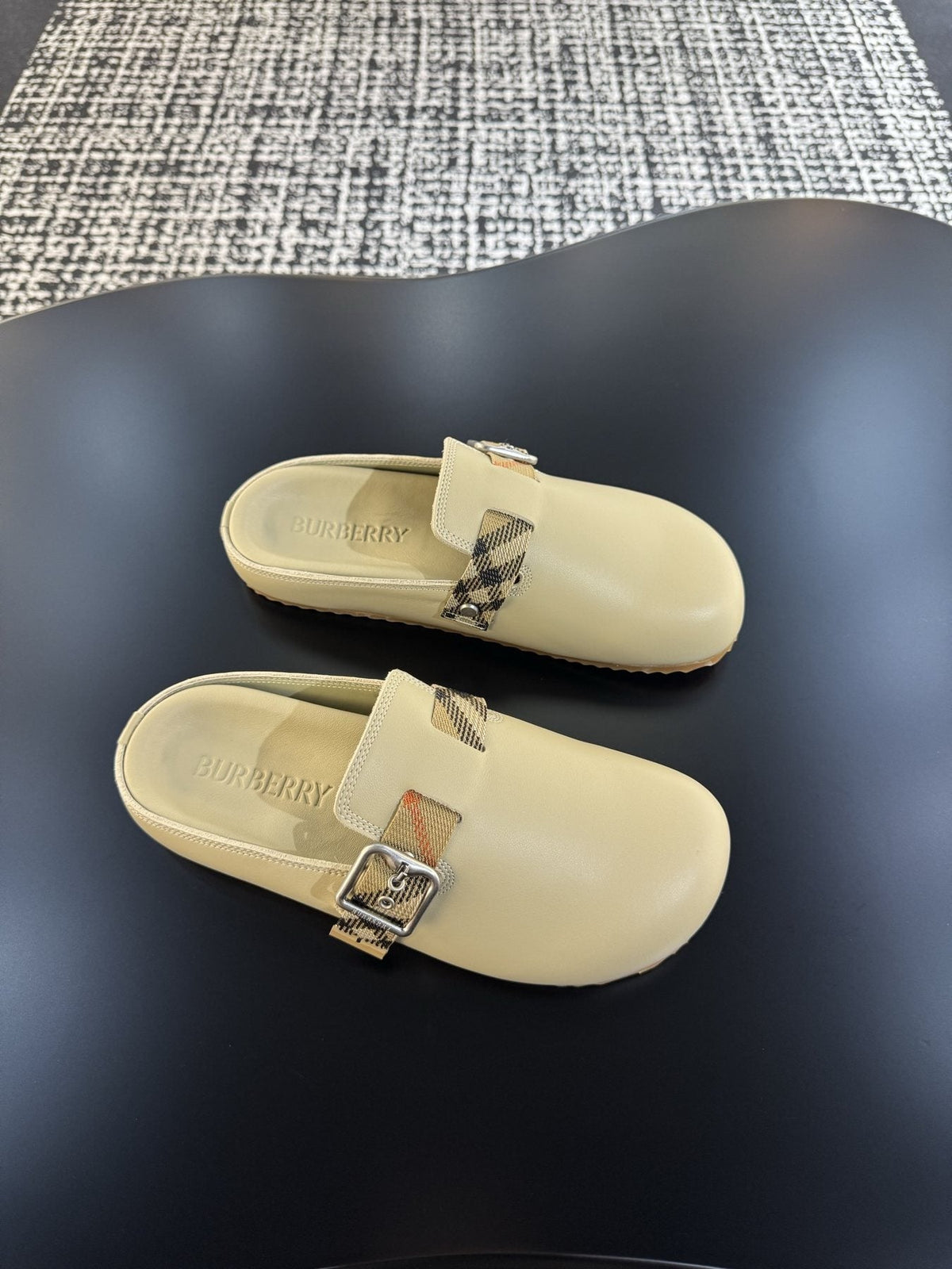 Burberry Men's Adjustable Buckle Slide Sandals — side