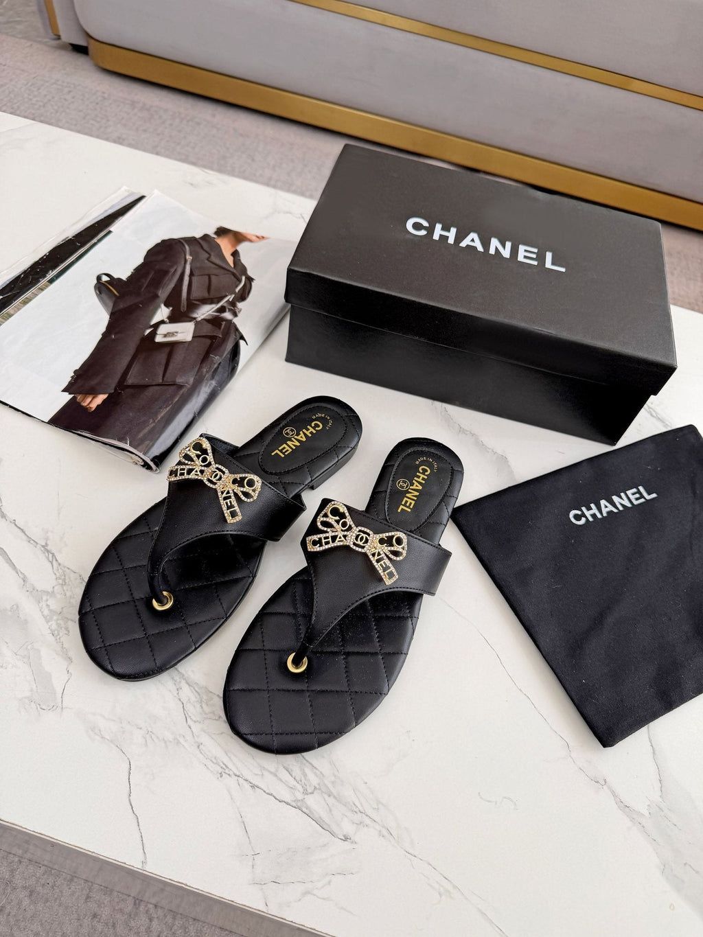 Quilted Bow Sandals — hero