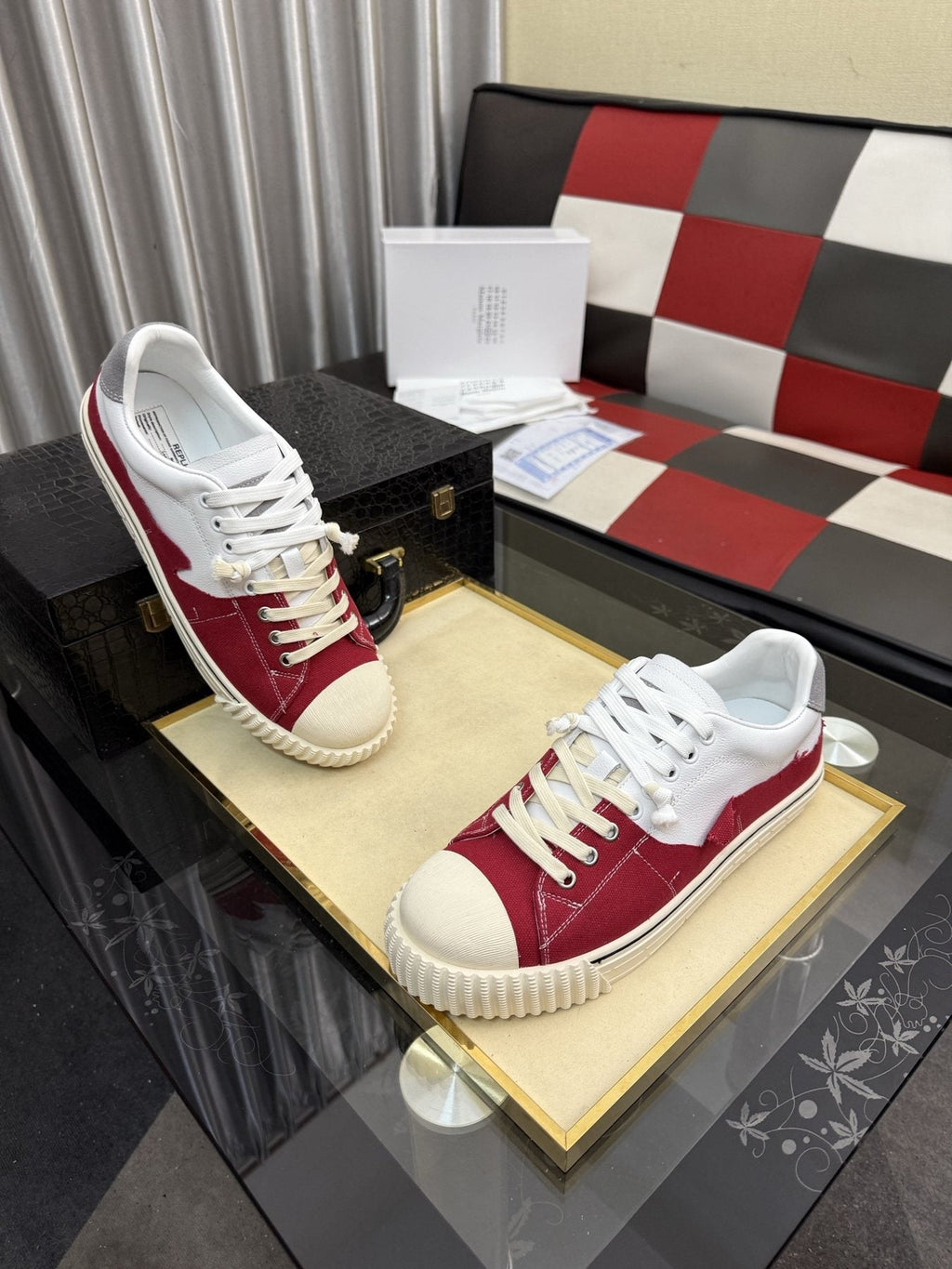 Maison Margiela Paneled Low-Top Sneakers — front