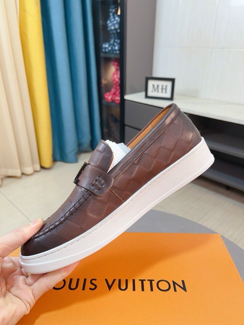 Louis Vuitton Check-Pattern Loafers — side