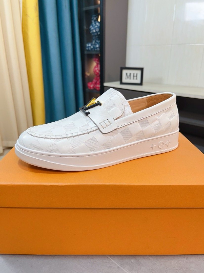 Louis Vuitton Check-Pattern Loafers — side