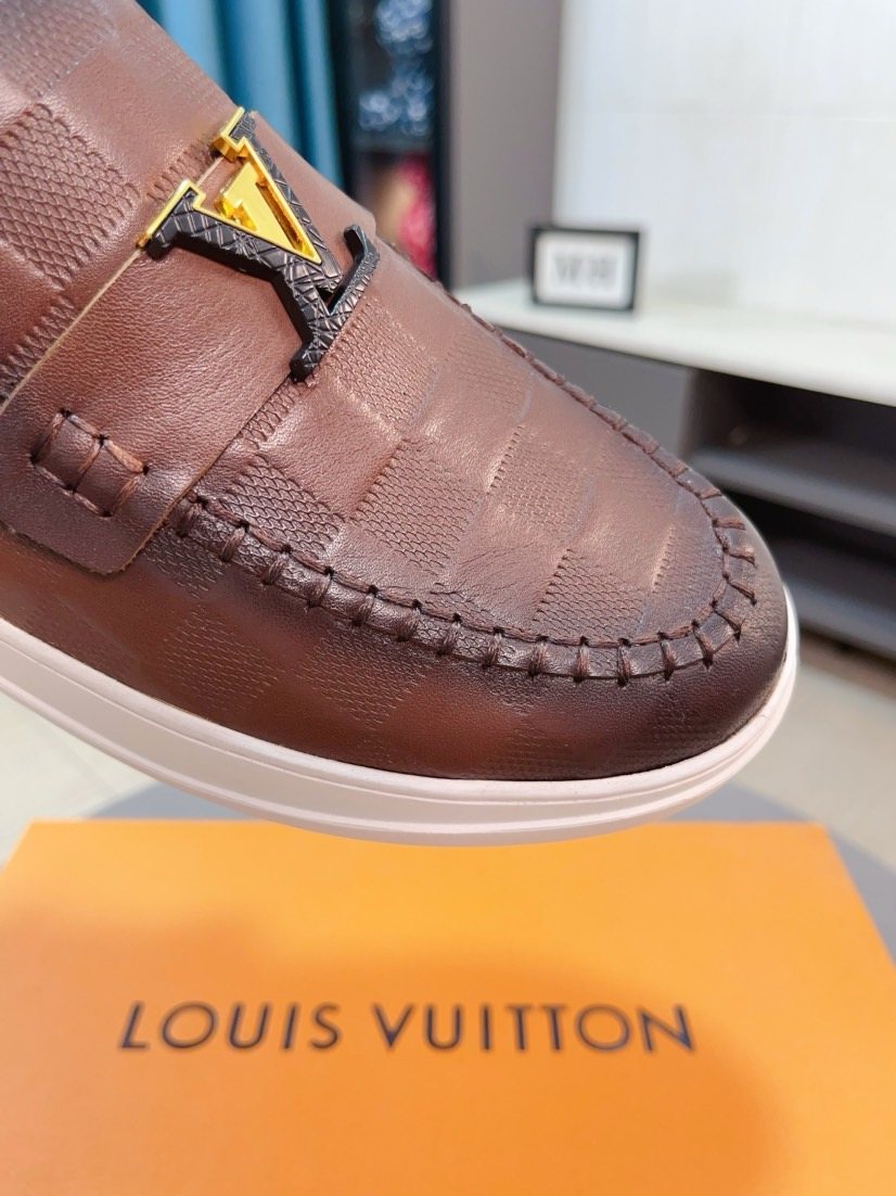Louis Vuitton Check-Pattern Loafers — detail