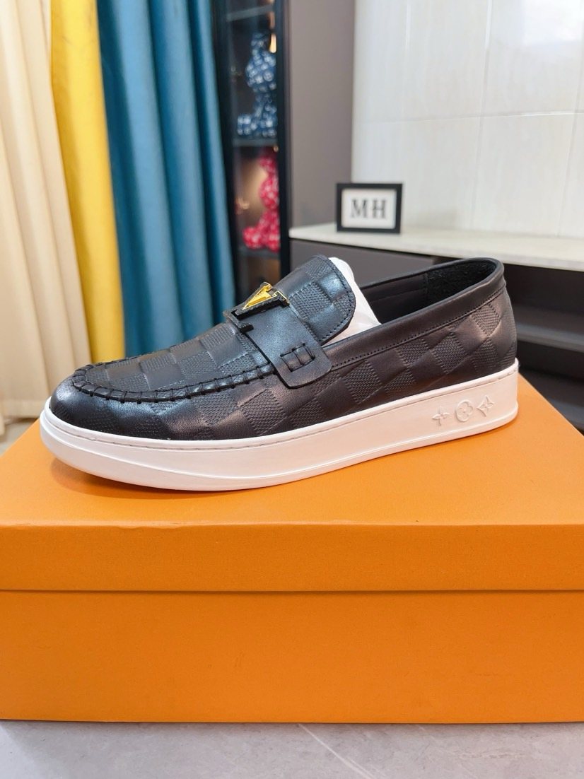 Louis Vuitton Check-Pattern Loafers — side