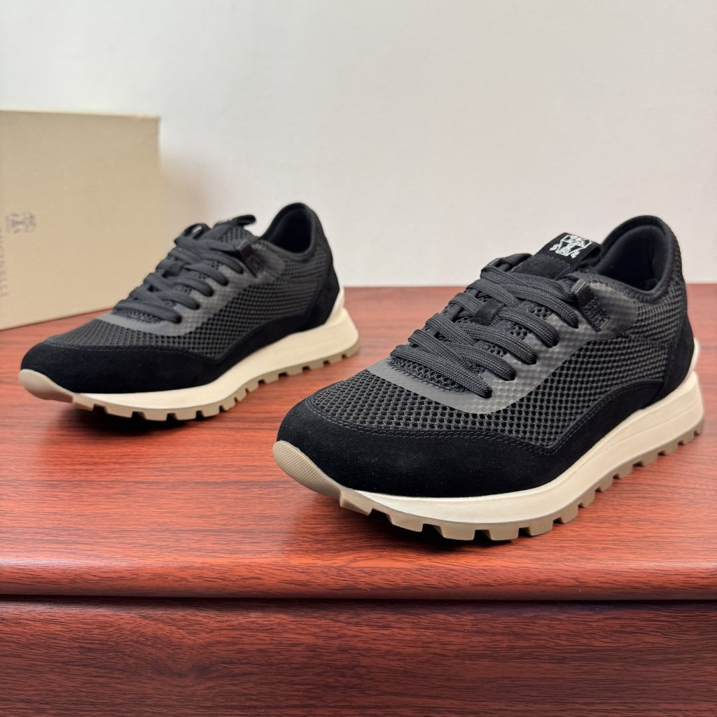 Brunello Cucinelli Mesh and Suede Sneakers — side