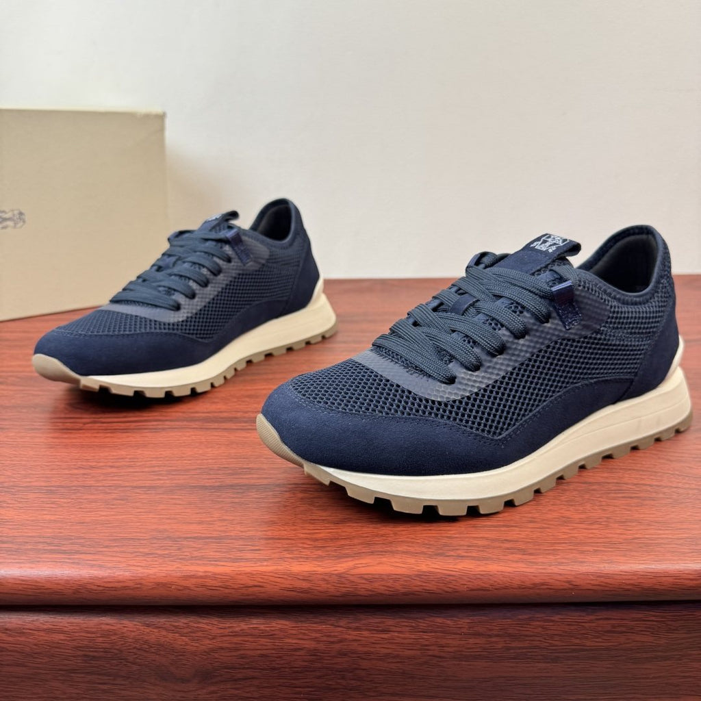 Brunello Cucinelli Mesh and Suede Sneakers — side