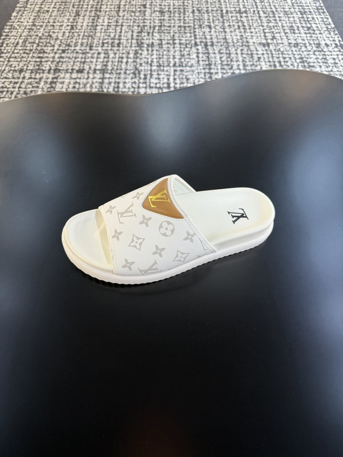 Louis Vuitton Monogram V Slide Sandals — side