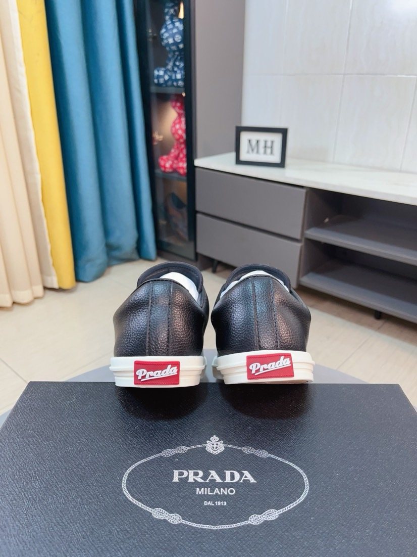 Prada Textured Low-Top Sneakers — back
