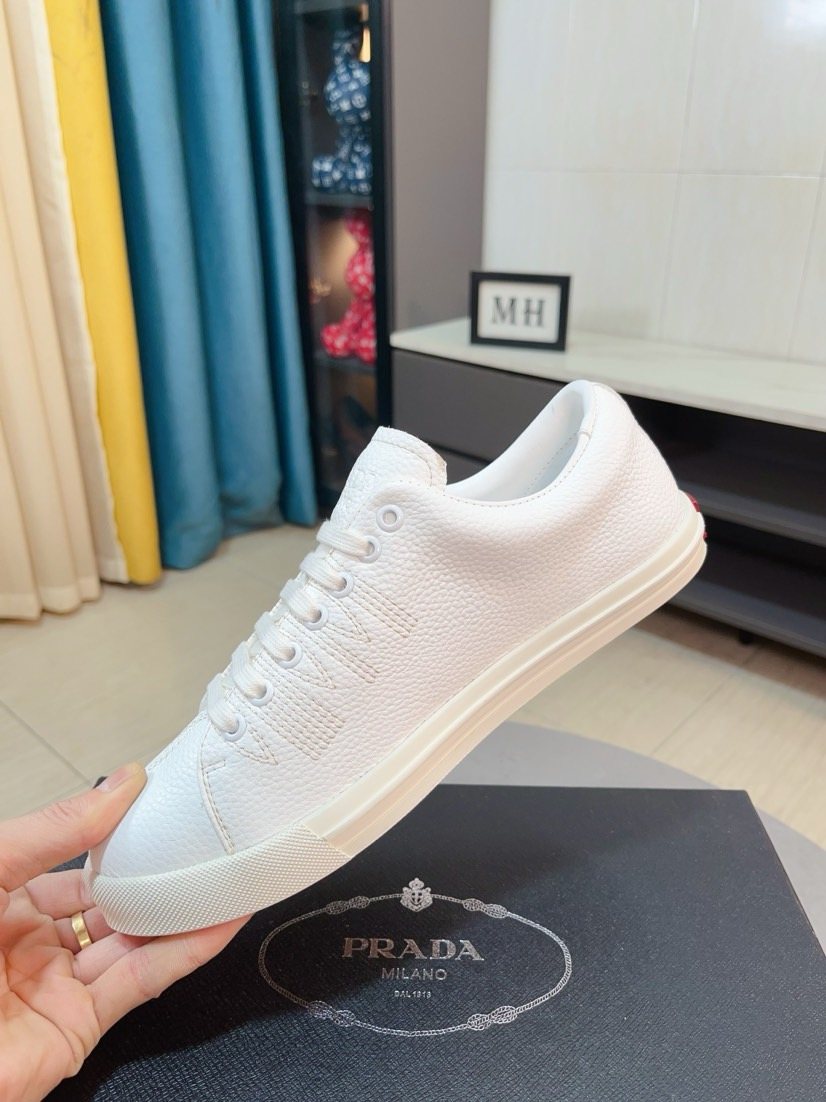 Prada Textured Low-Top Sneakers — side