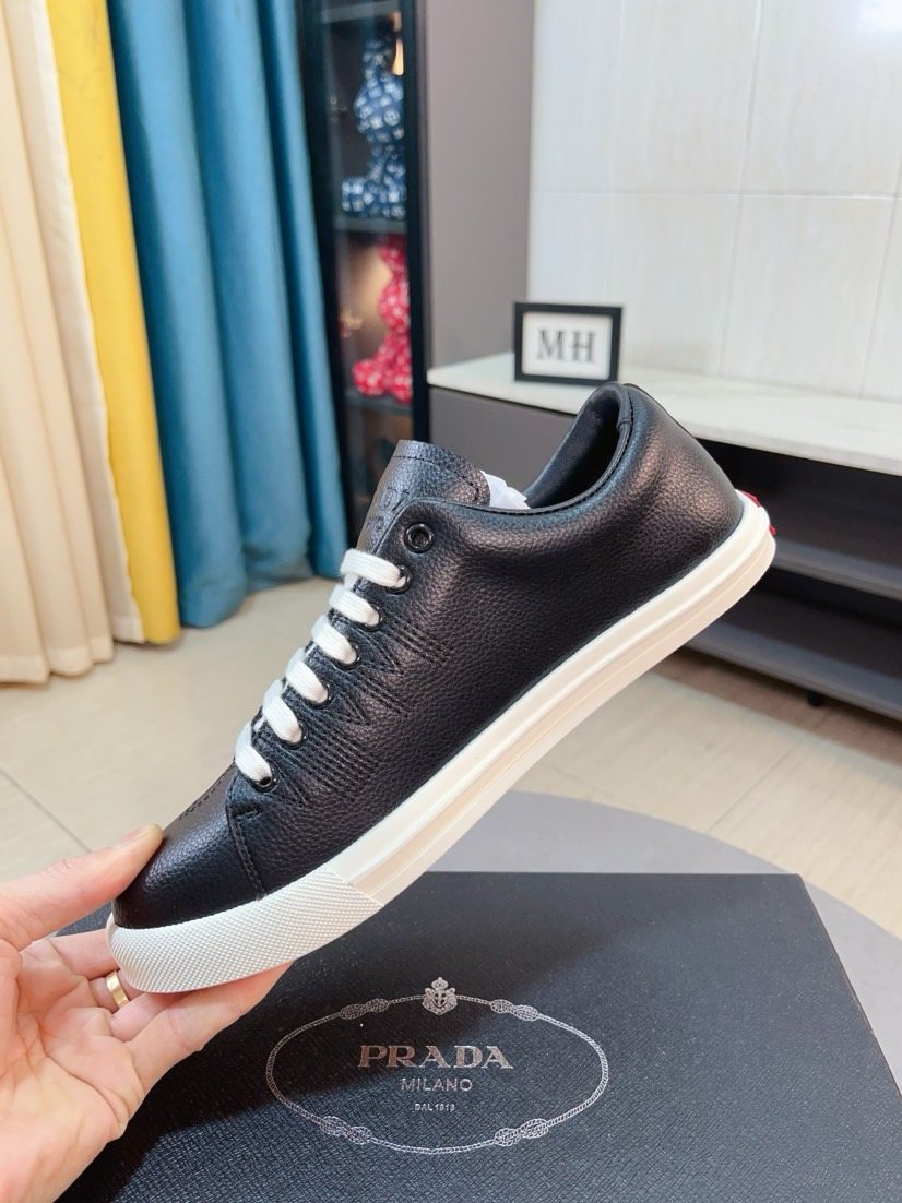Prada Textured Low-Top Sneakers — side