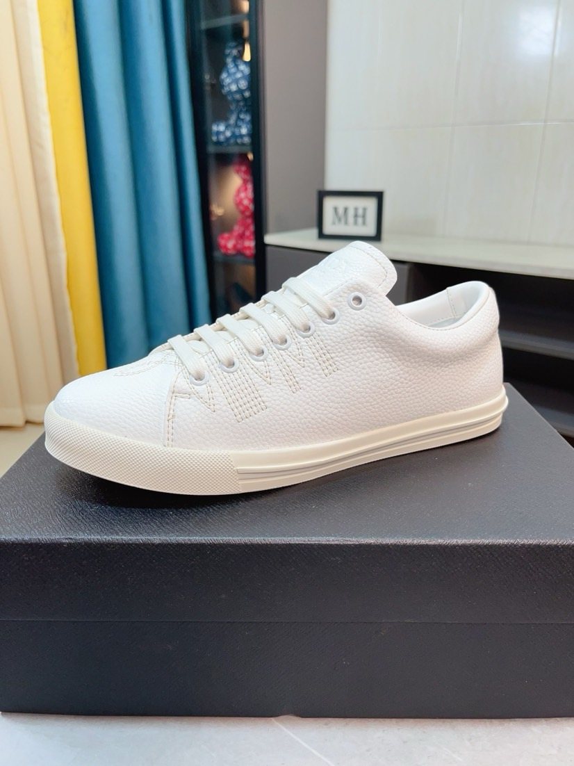 Prada Textured Low-Top Sneakers — front
