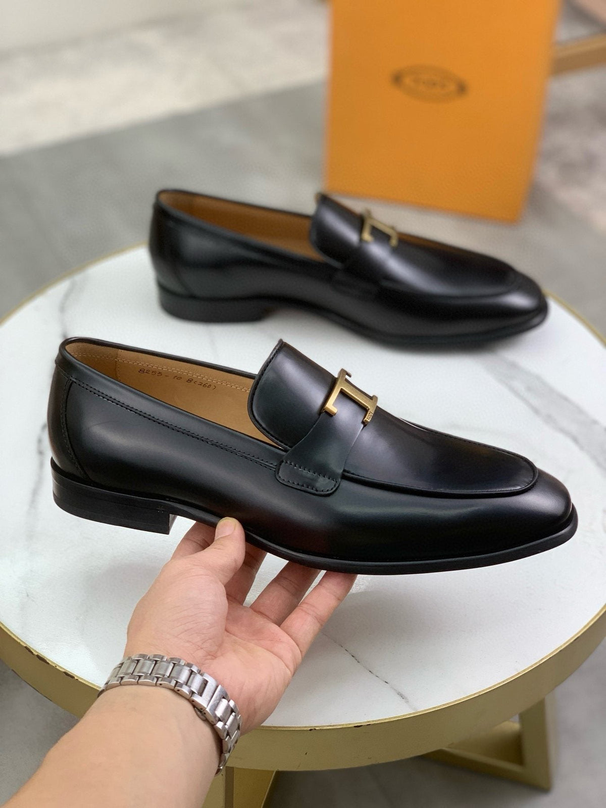 TOD'S Black Gold-Tone Hardware Loafers — model