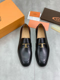 TOD'S Black Gold-Tone Hardware Loafers — hero