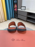 Loro Piana Contrast-Trim Slide Sandals — hero