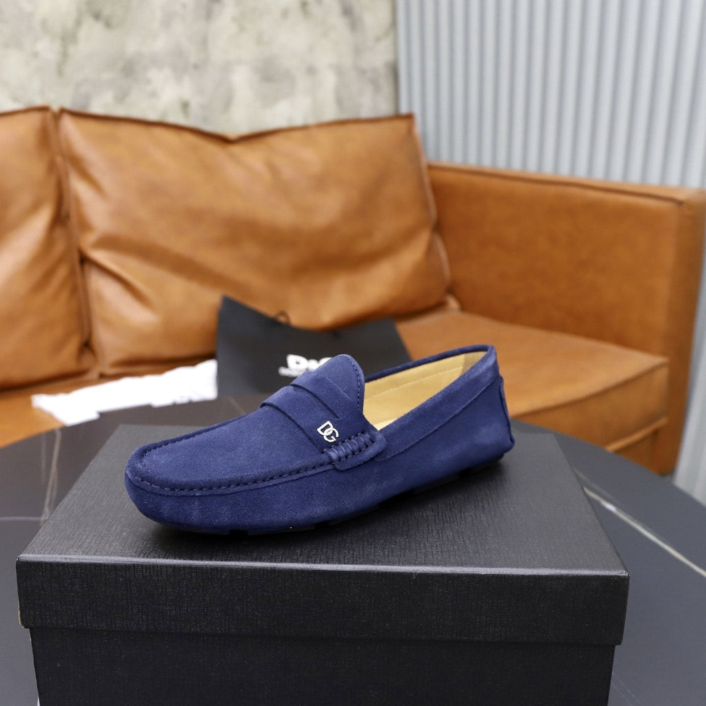 Dolce & Gabbana Men's Leather Penny Loafers — side