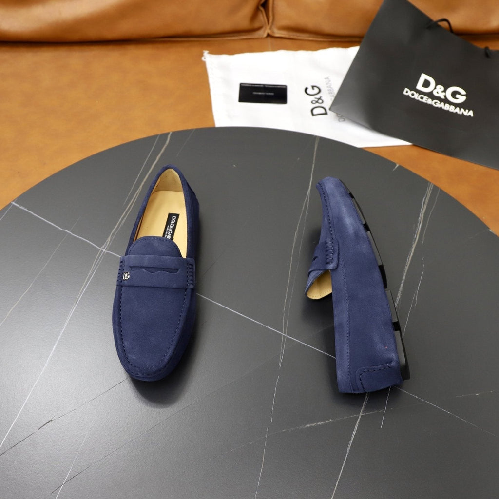Dolce & Gabbana Men's Leather Penny Loafers — side