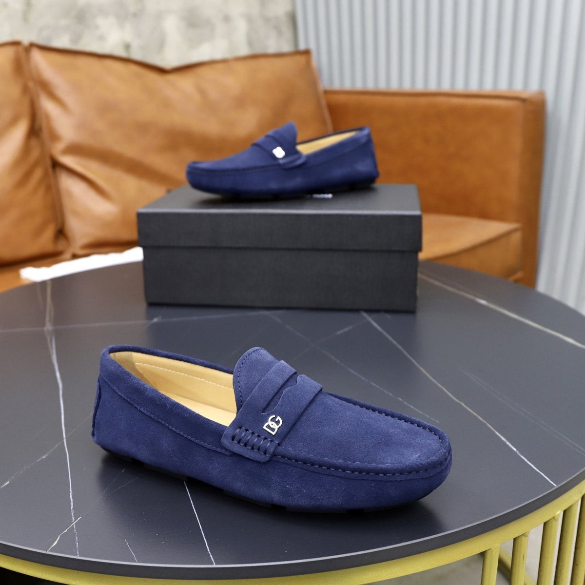 Dolce & Gabbana Men's Leather Penny Loafers — side