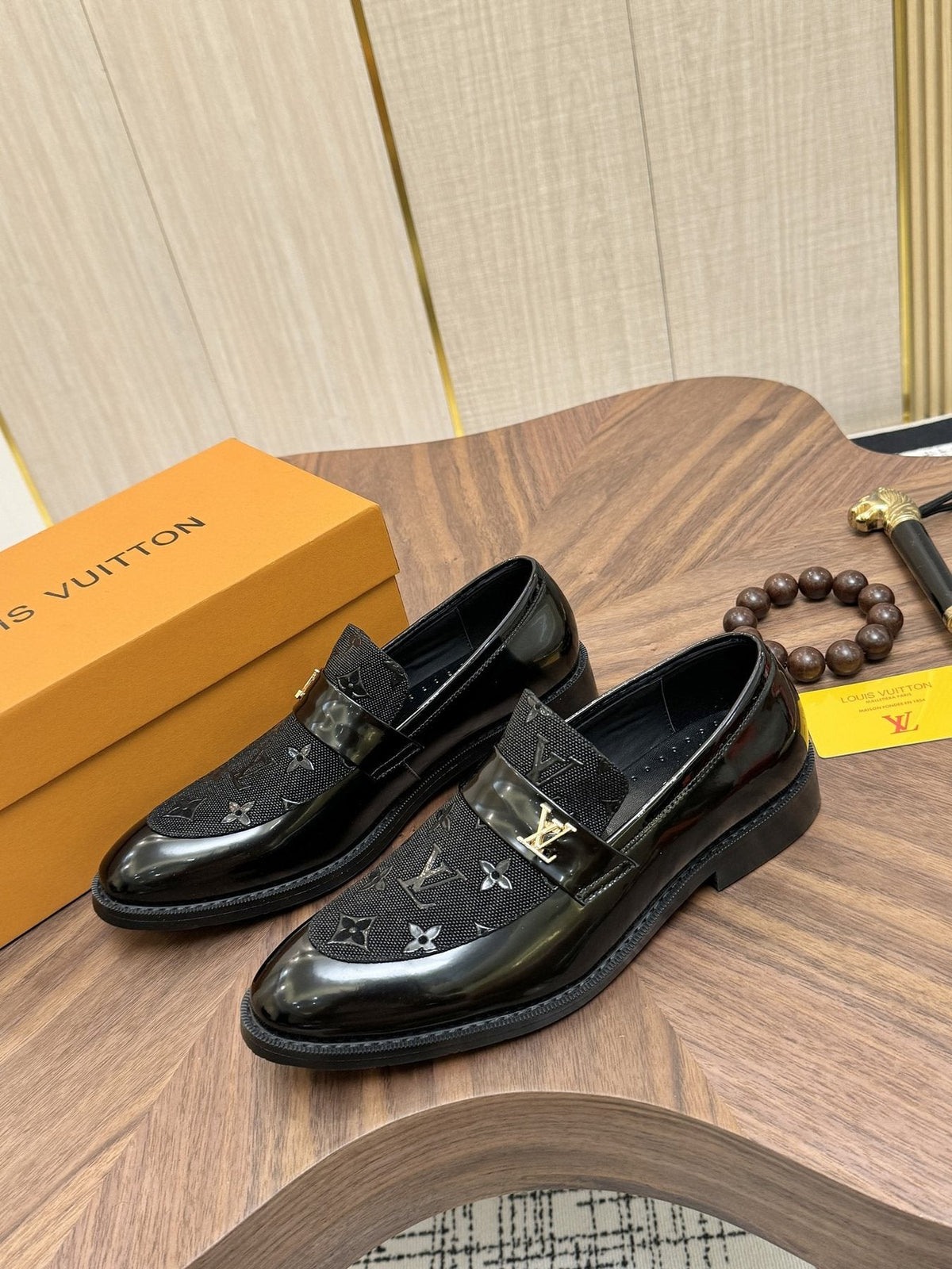 Louis Vuitton Monogram Buckle Loafers — front