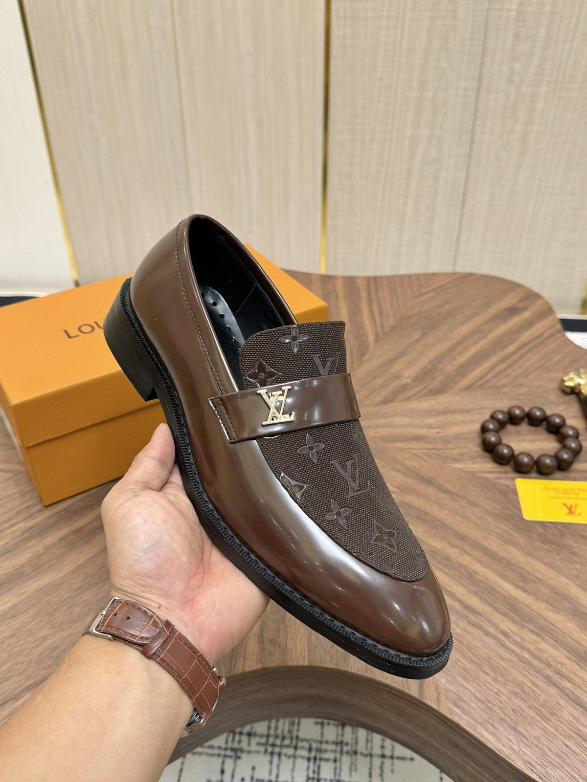 Louis Vuitton Monogram Buckle Loafers — model